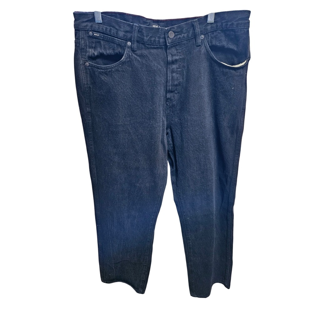 RVCA Black Denim Jeans Menswear Relaxed‎ Fit Pants SZ 36x28
